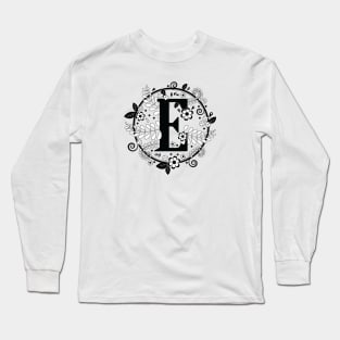 Black & White E Initial Long Sleeve T-Shirt